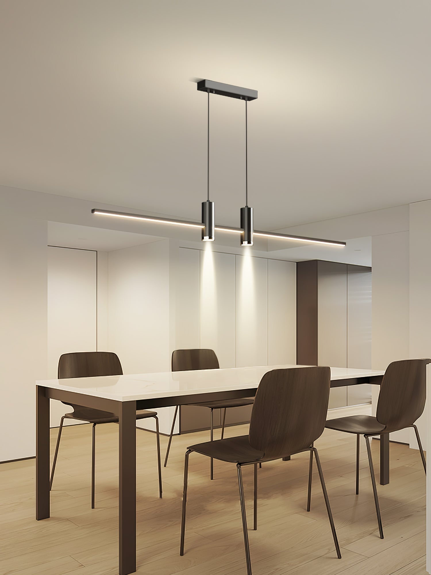 Minimalist Link LED Linear Pendant Light for Modern Dining and Office Spaces