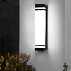 Minimalist Long LED Outdoor Wall Light Waterproof Black Strip Sconce for Garden and Entryway
