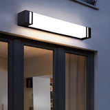 Minimalist Long LED Outdoor Wall Light Waterproof Black Strip Sconce for Garden and Entryway