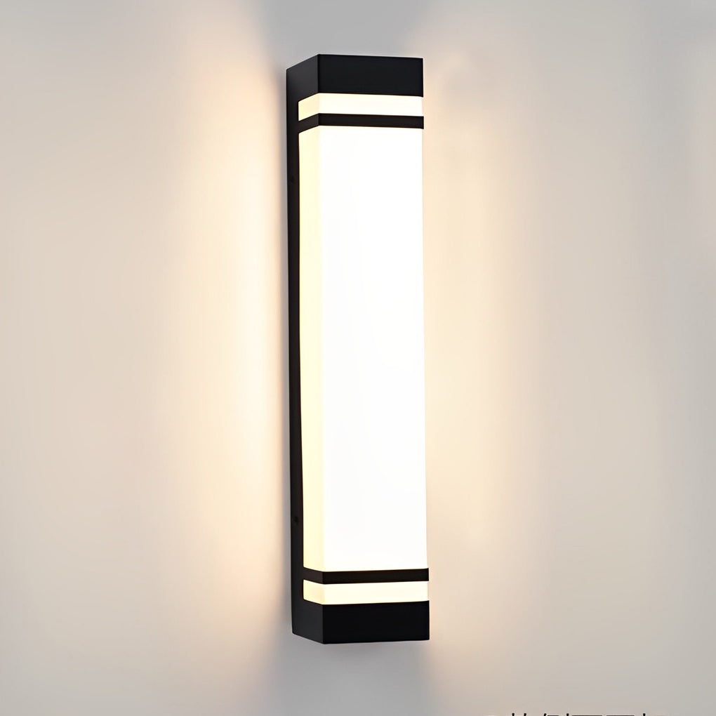 Minimalist Long LED Outdoor Wall Light Waterproof Black Strip Sconce for Garden and Entryway