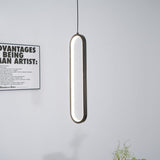 Minimalist Long Oval Linear LED Pendant Light for Kitchen Island and Dining Areas