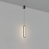Minimalist Long Oval Linear LED Pendant Light for Kitchen Island and Dining Areas