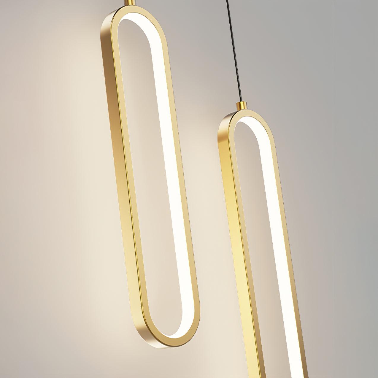 Minimalist Long Oval Linear LED Pendant Light for Kitchen Island and Dining Areas