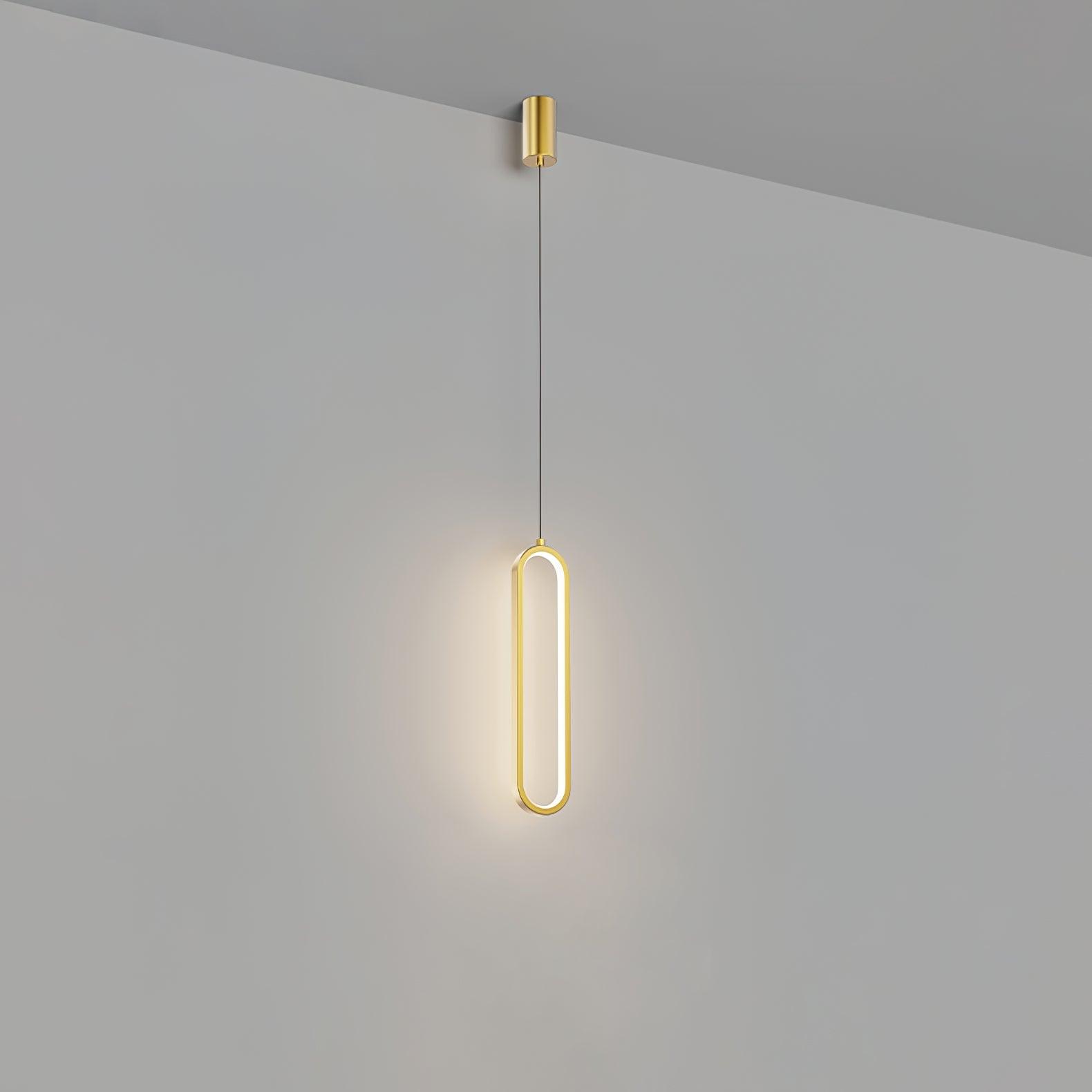 Minimalist Long Oval Linear LED Pendant Light for Kitchen Island and Dining Areas