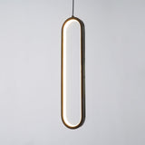 Minimalist Long Oval Linear LED Pendant Light for Kitchen Island and Dining Areas