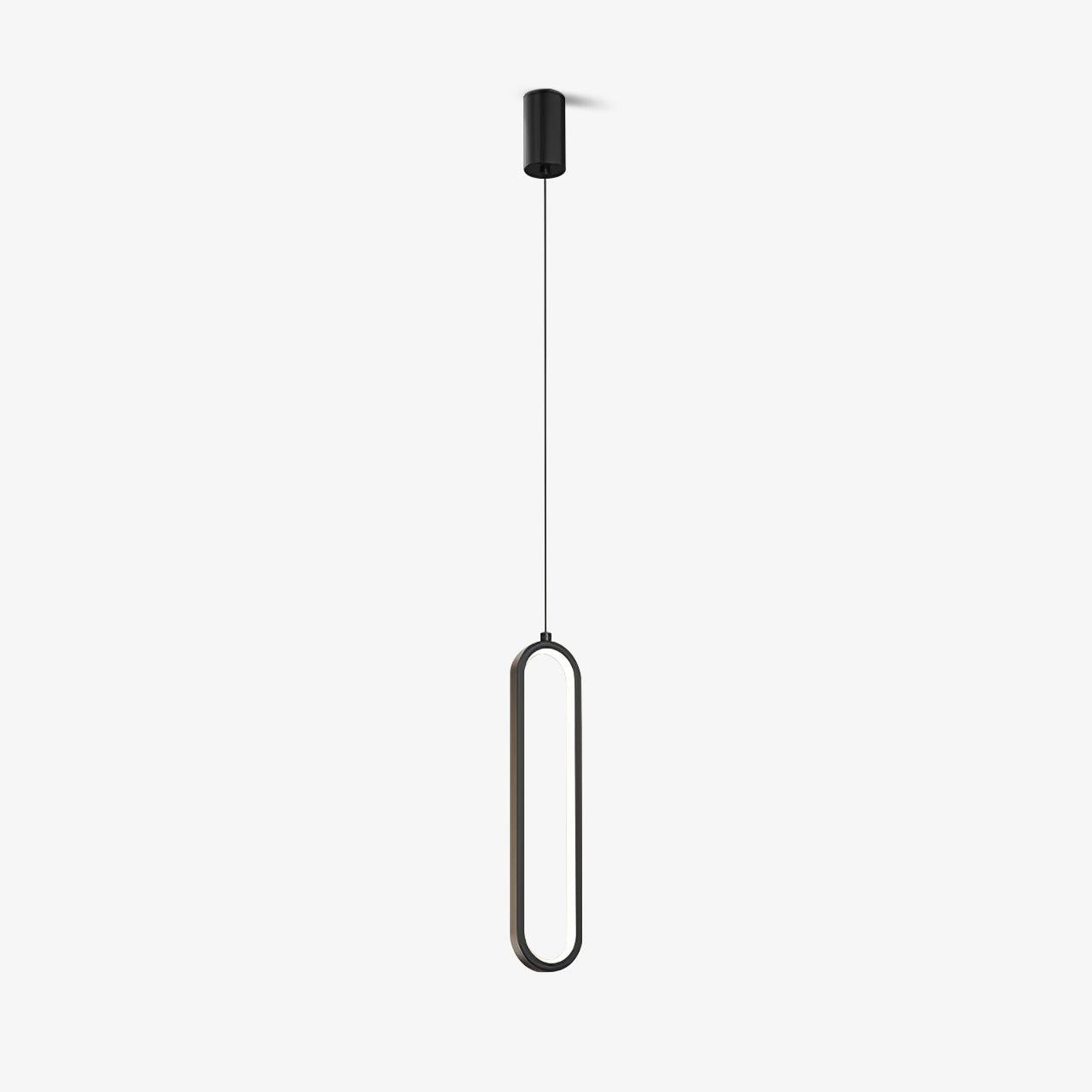 Minimalist Long Oval Linear LED Pendant Light for Kitchen Island and Dining Areas
