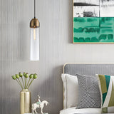 Minimalist Long Tube Glass Bottle Pendant Light Nordic Single Hanging Lamp for Bedroom and Kitchen Island