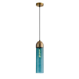 Minimalist Long Tube Glass Bottle Pendant Light Nordic Single Hanging Lamp for Bedroom and Kitchen Island