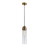 Minimalist Long Tube Glass Bottle Pendant Light Nordic Single Hanging Lamp for Bedroom and Kitchen Island