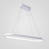 Minimalist Metal LED Chandelier Rectangular Ring Hanging Light for Modern Kitchen Dining Room