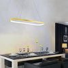 Minimalist Metal LED Chandelier Rectangular Ring Hanging Light for Modern Kitchen Dining Room