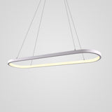 Minimalist Metal LED Chandelier Rectangular Ring Hanging Light for Modern Kitchen Dining Room