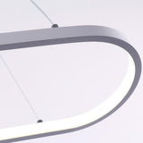 Minimalist Metal LED Chandelier Rectangular Ring Hanging Light for Modern Kitchen Dining Room