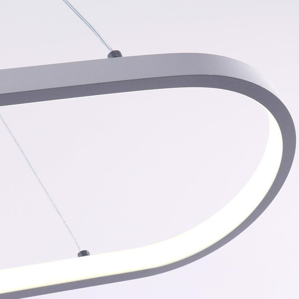 Minimalist Metal LED Chandelier Rectangular Ring Hanging Light for Modern Kitchen Dining Room