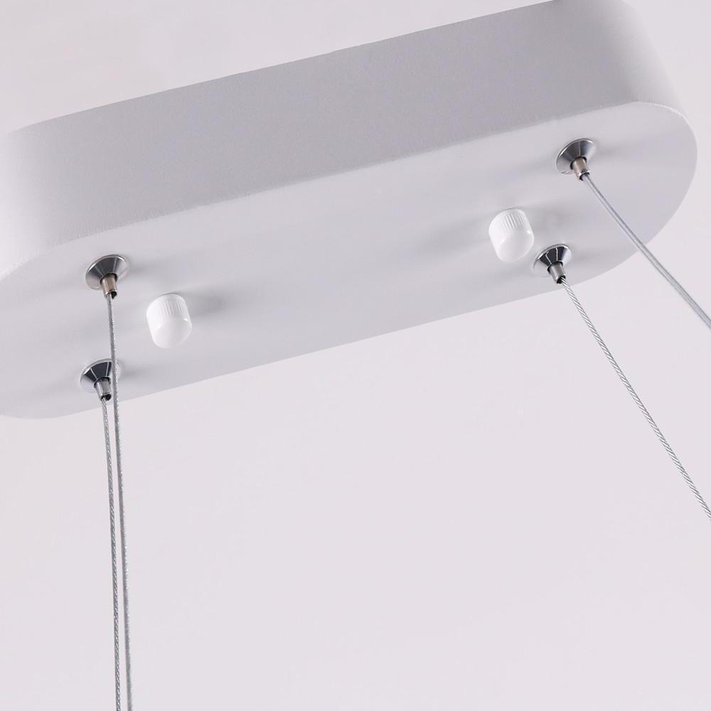 Minimalist Metal LED Chandelier Rectangular Ring Hanging Light for Modern Kitchen Dining Room