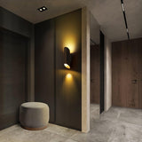 Minimalist Metal Wall Mounted Light Fixture Set of 2 Matte Black and Brass Finish Wall Sconce