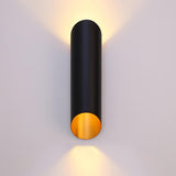 Minimalist Metal Wall Mounted Light Fixture Set of 2 Matte Black and Brass Finish Wall Sconce