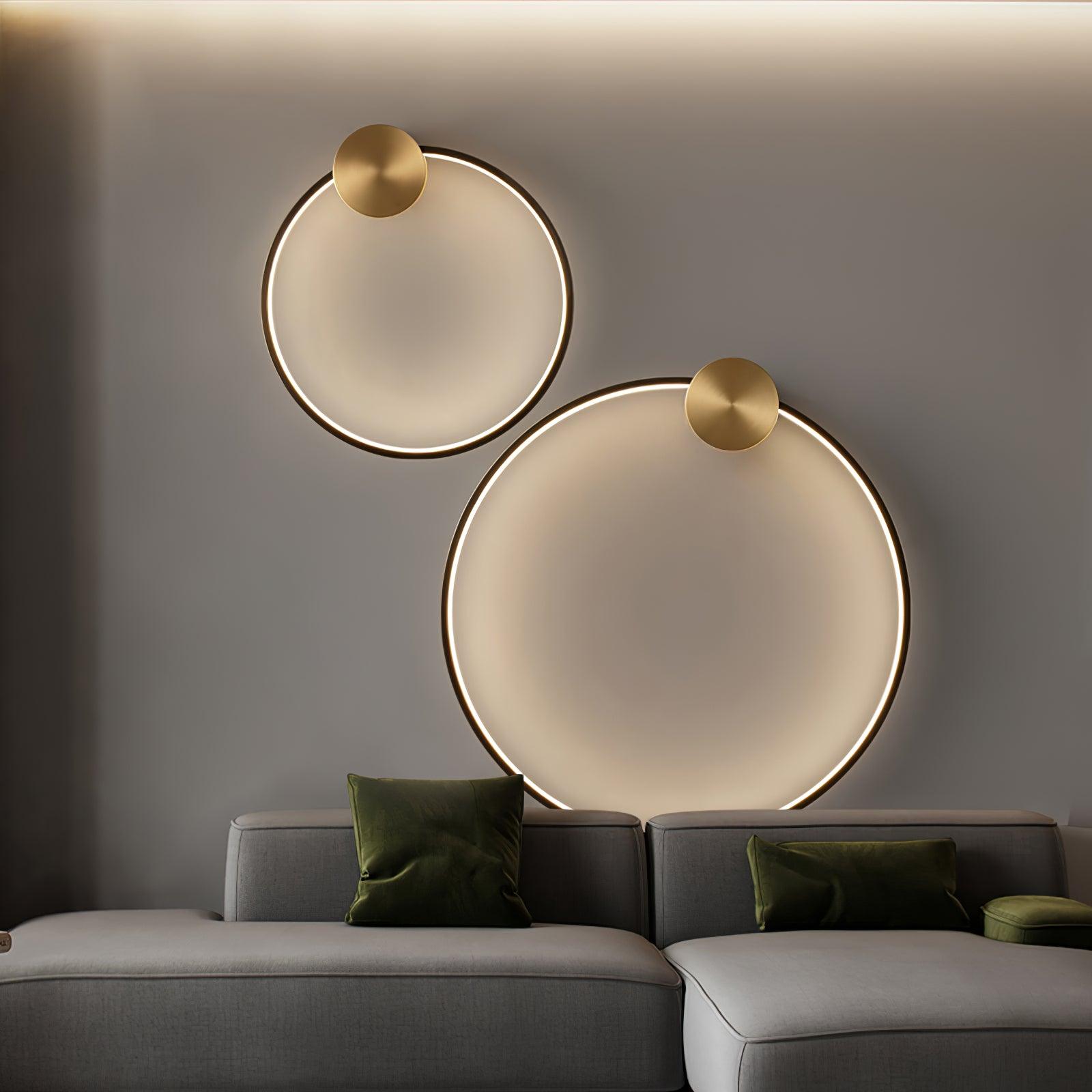 Minimalist Modern Circular LED Wall Sconce Round Ring Bracket Light Fixture