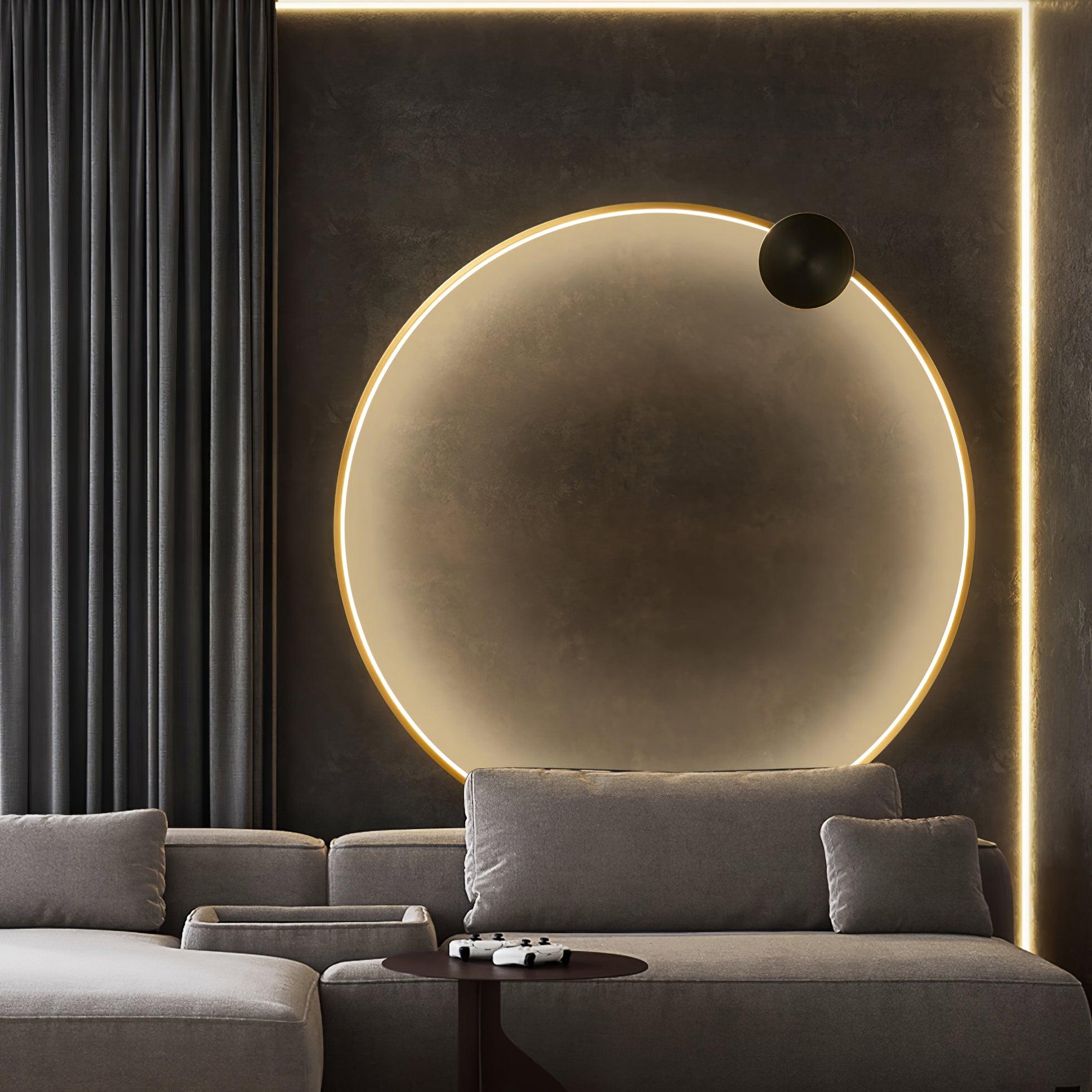 Minimalist Modern Circular LED Wall Sconce Round Ring Bracket Light Fixture