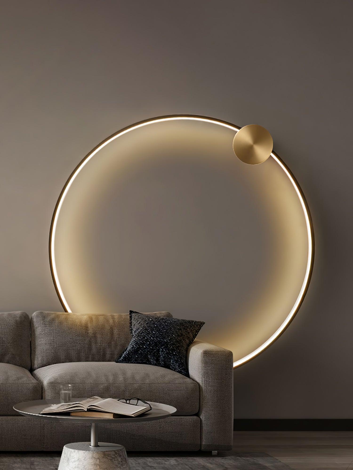 Minimalist Modern Circular LED Wall Sconce Round Ring Bracket Light Fixture