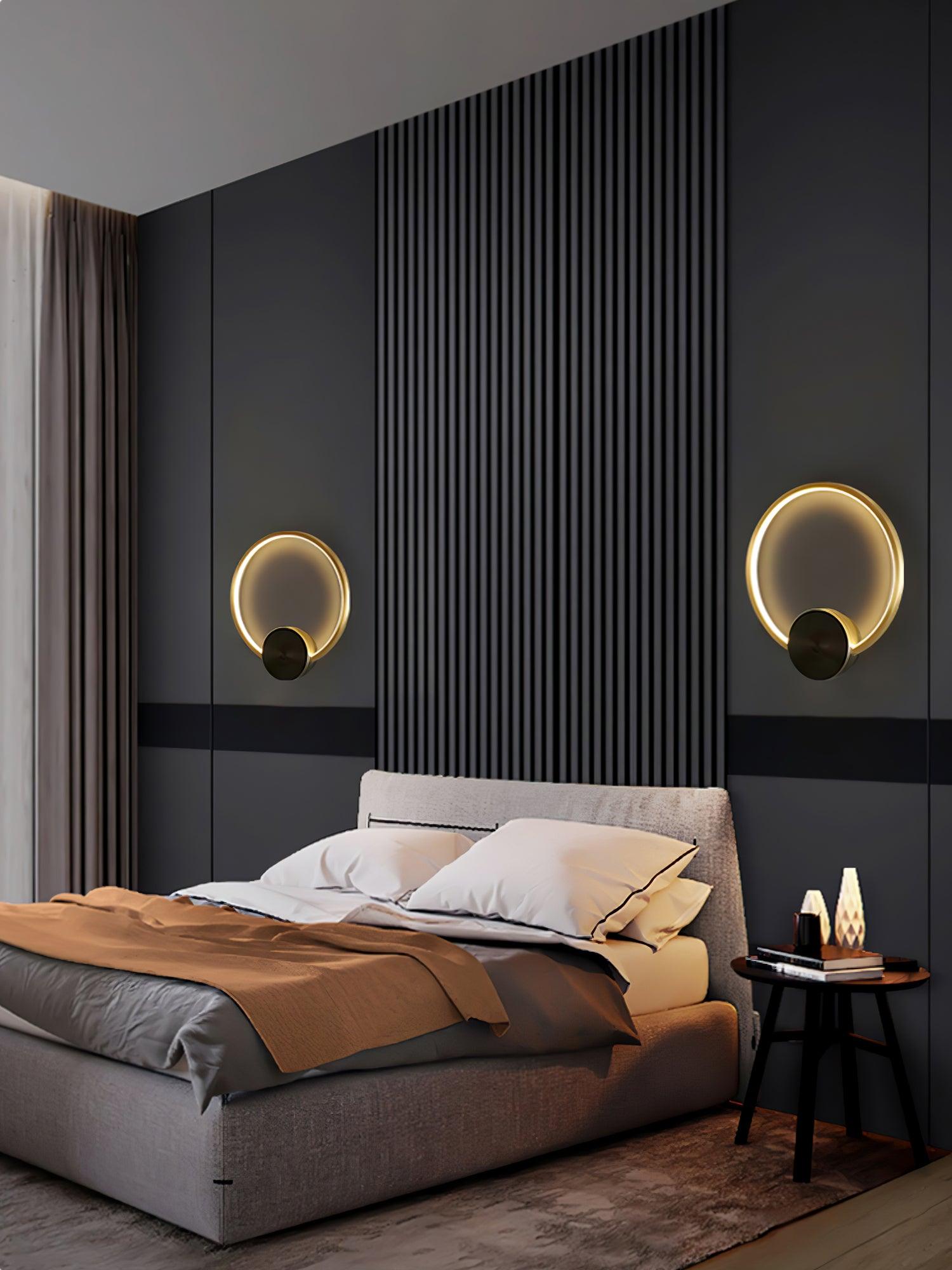 Minimalist Modern Circular LED Wall Sconce Round Ring Bracket Light Fixture