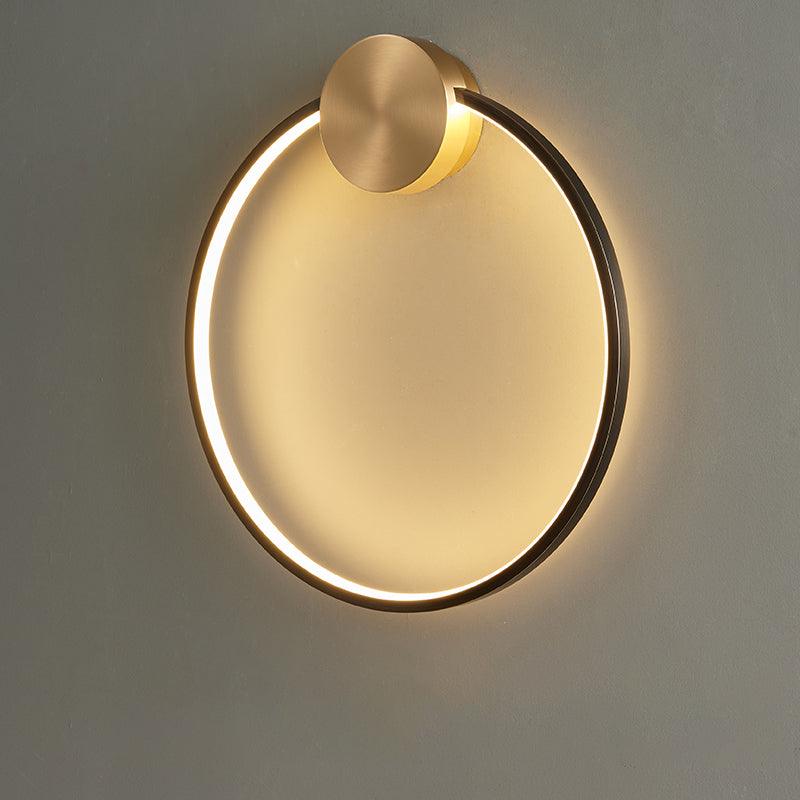Minimalist Modern Circular LED Wall Sconce Round Ring Bracket Light Fixture