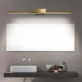 Minimalist Modern Gold Brass LED Bathroom Vanity Light Linear Cylinder Wall Mounted Sconce