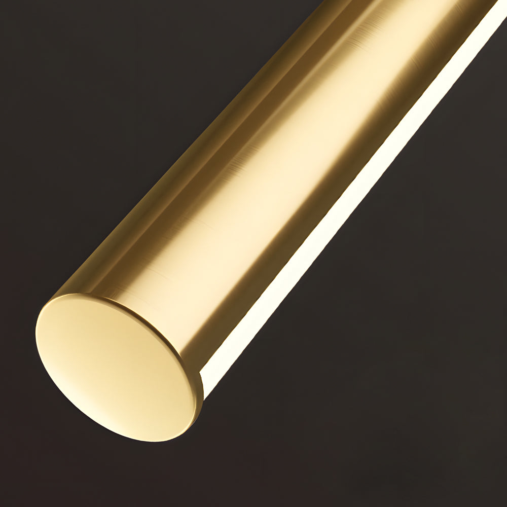 Minimalist Modern Gold Brass LED Bathroom Vanity Light Linear Cylinder Wall Mounted Sconce