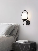 Minimalist Modern Sphere Glass Globe Wall Sconce with Metal Bracket Set of Two