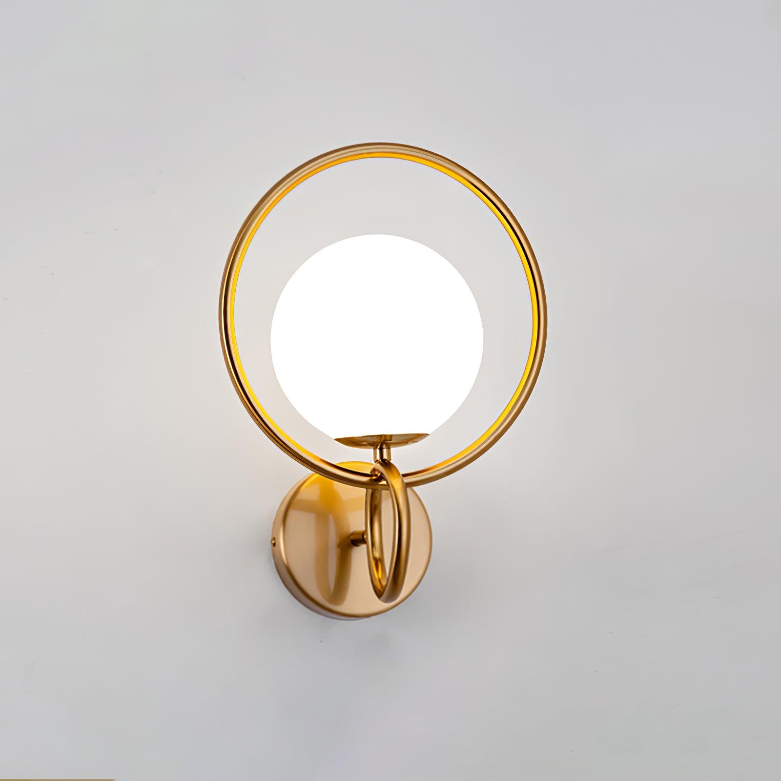Minimalist Modern Sphere Glass Globe Wall Sconce with Metal Bracket Set of Two