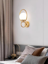 Minimalist Modern Sphere Glass Globe Wall Sconce with Metal Bracket Set of Two