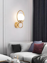 Minimalist Modern Sphere Glass Globe Wall Sconce with Metal Bracket Set of Two