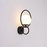 Minimalist Modern Sphere Glass Globe Wall Sconce with Metal Bracket Set of Two