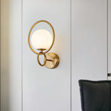 Minimalist Modern Sphere Glass Globe Wall Sconce with Metal Bracket Set of Two