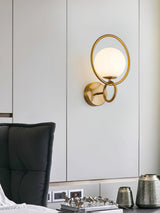 Minimalist Modern Sphere Glass Globe Wall Sconce with Metal Bracket Set of Two