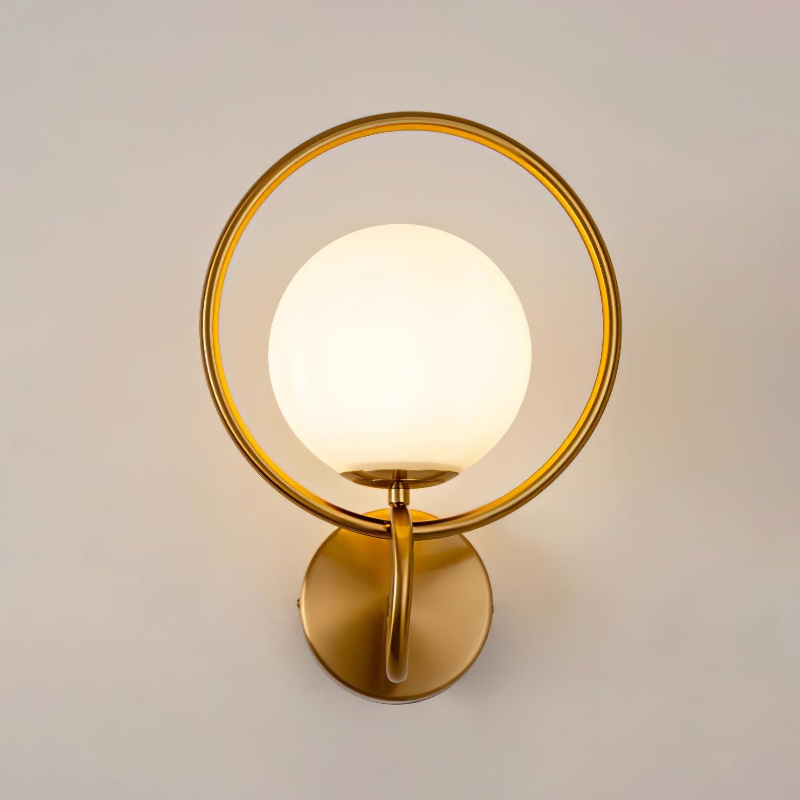Minimalist Modern Sphere Glass Globe Wall Sconce with Metal Bracket Set of Two