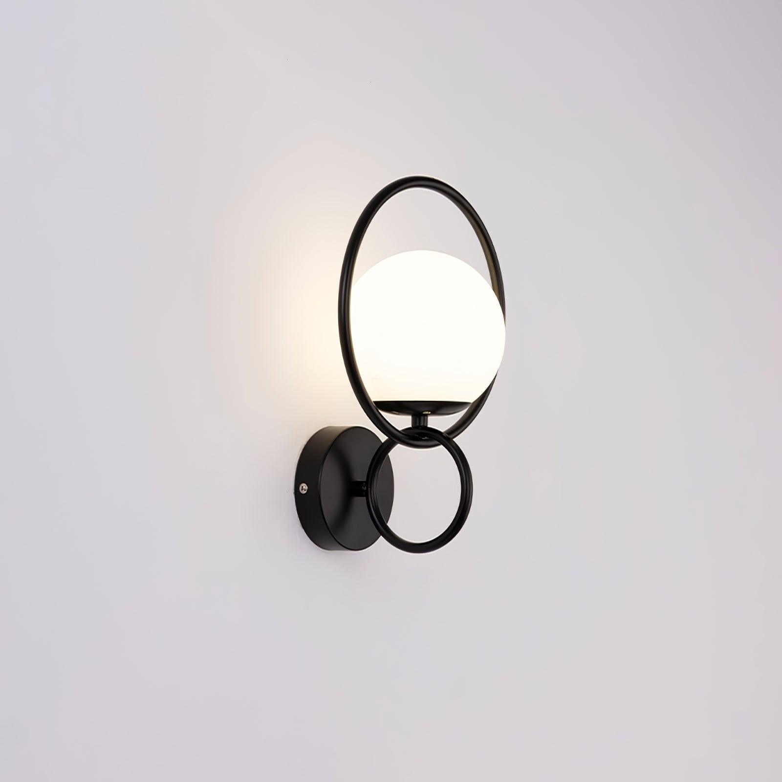 Minimalist Modern Sphere Glass Globe Wall Sconce with Metal Bracket Set of Two