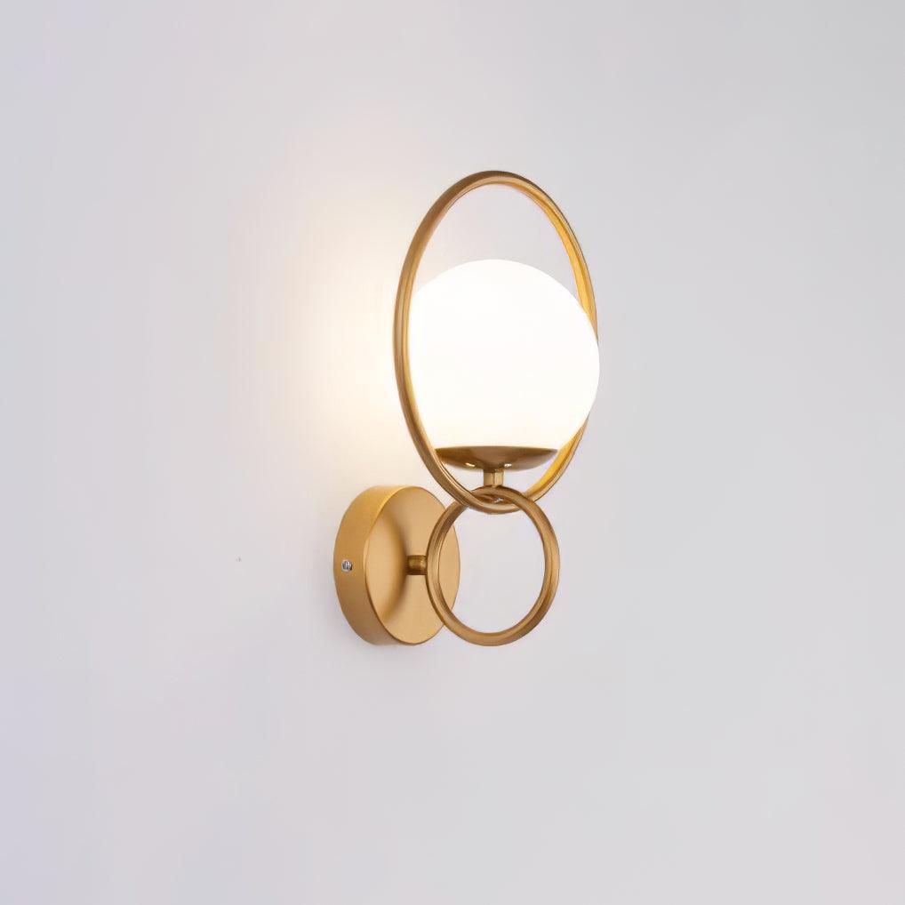 Minimalist Modern Sphere Glass Globe Wall Sconce with Metal Bracket Set of Two