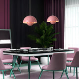 Minimalist Nordic Flowerpot Pendant Light Metal Mushroom Hanging Lamp for Dining Room and Bedroom
