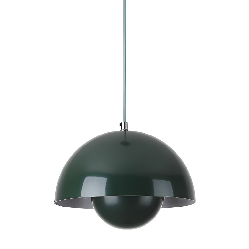 Minimalist Nordic Flowerpot Pendant Light Metal Mushroom Hanging Lamp for Dining Room and Bedroom