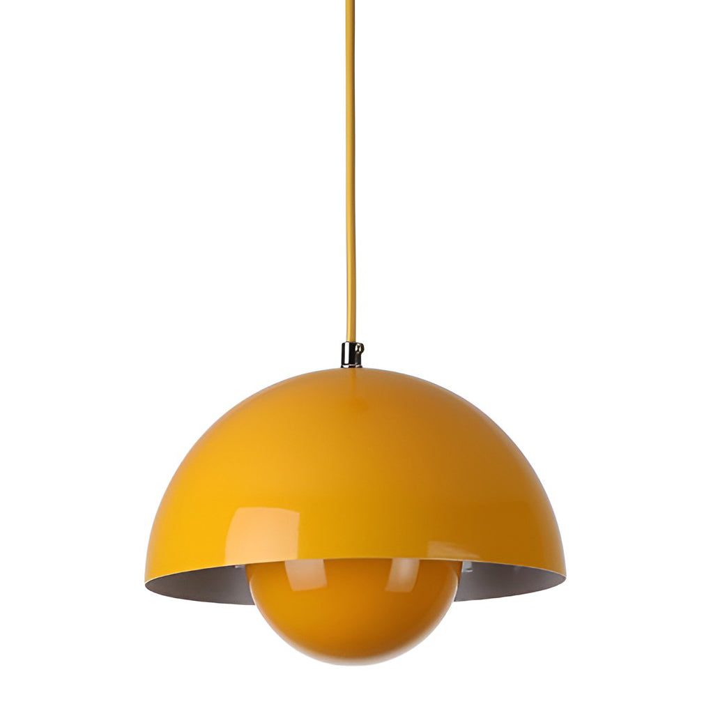 Minimalist Nordic Flowerpot Pendant Light Metal Mushroom Hanging Lamp for Dining Room and Bedroom