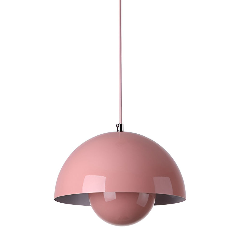 Minimalist Nordic Flowerpot Pendant Light Metal Mushroom Hanging Lamp for Dining Room and Bedroom