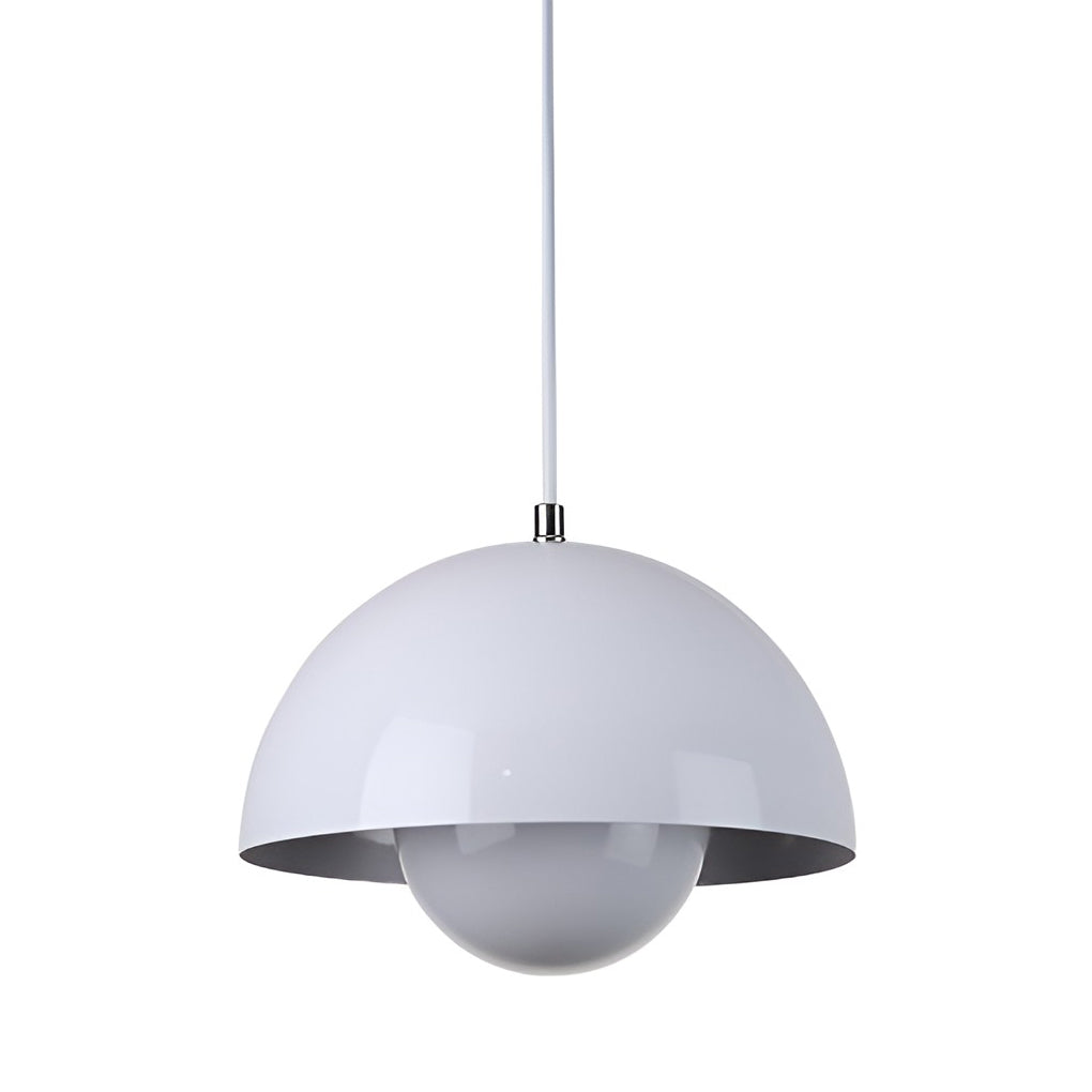 Minimalist Nordic Flowerpot Pendant Light Metal Mushroom Hanging Lamp for Dining Room and Bedroom