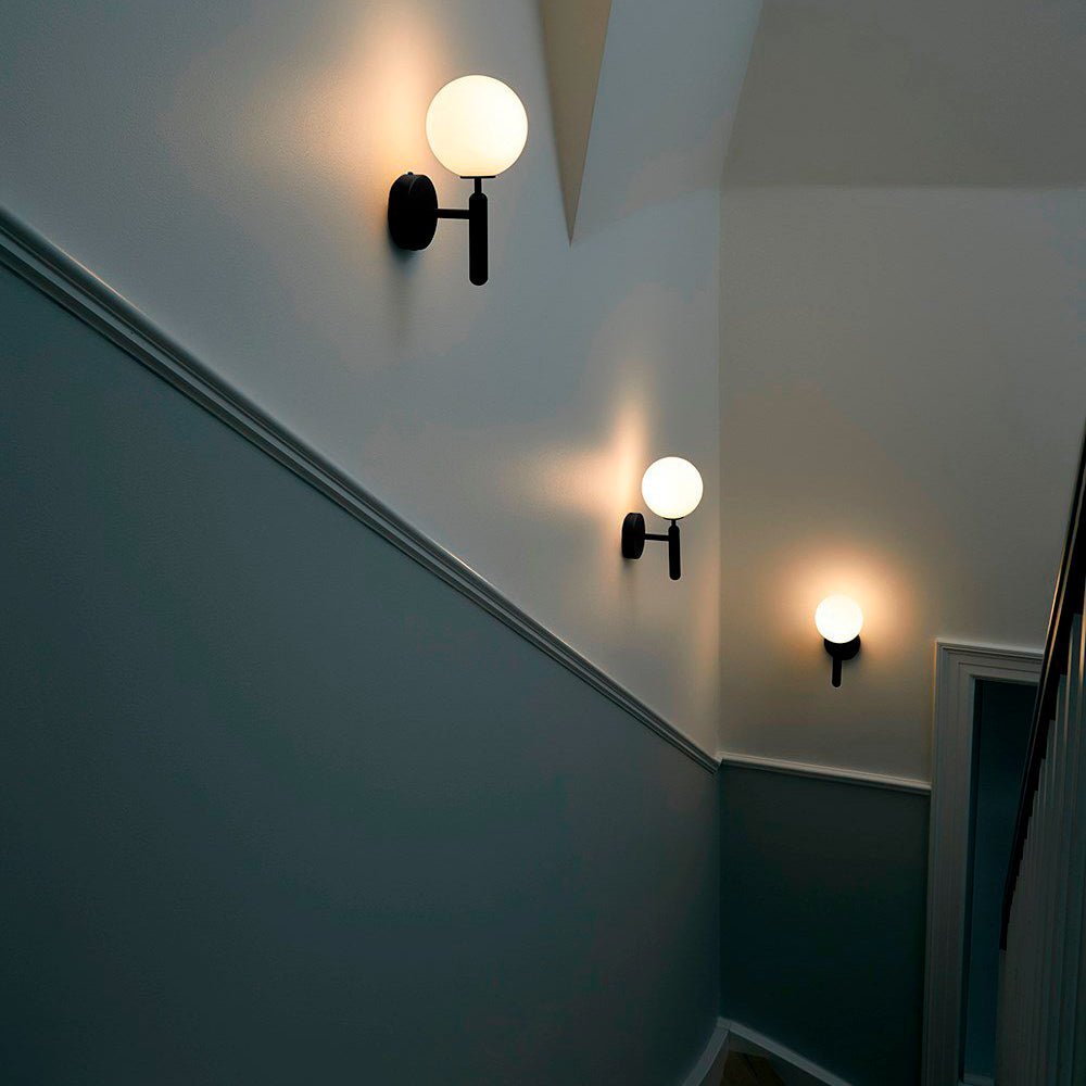 Minimalist Nordic Glass Wall Light Modern Brass Sconce for Bedroom and Living Room