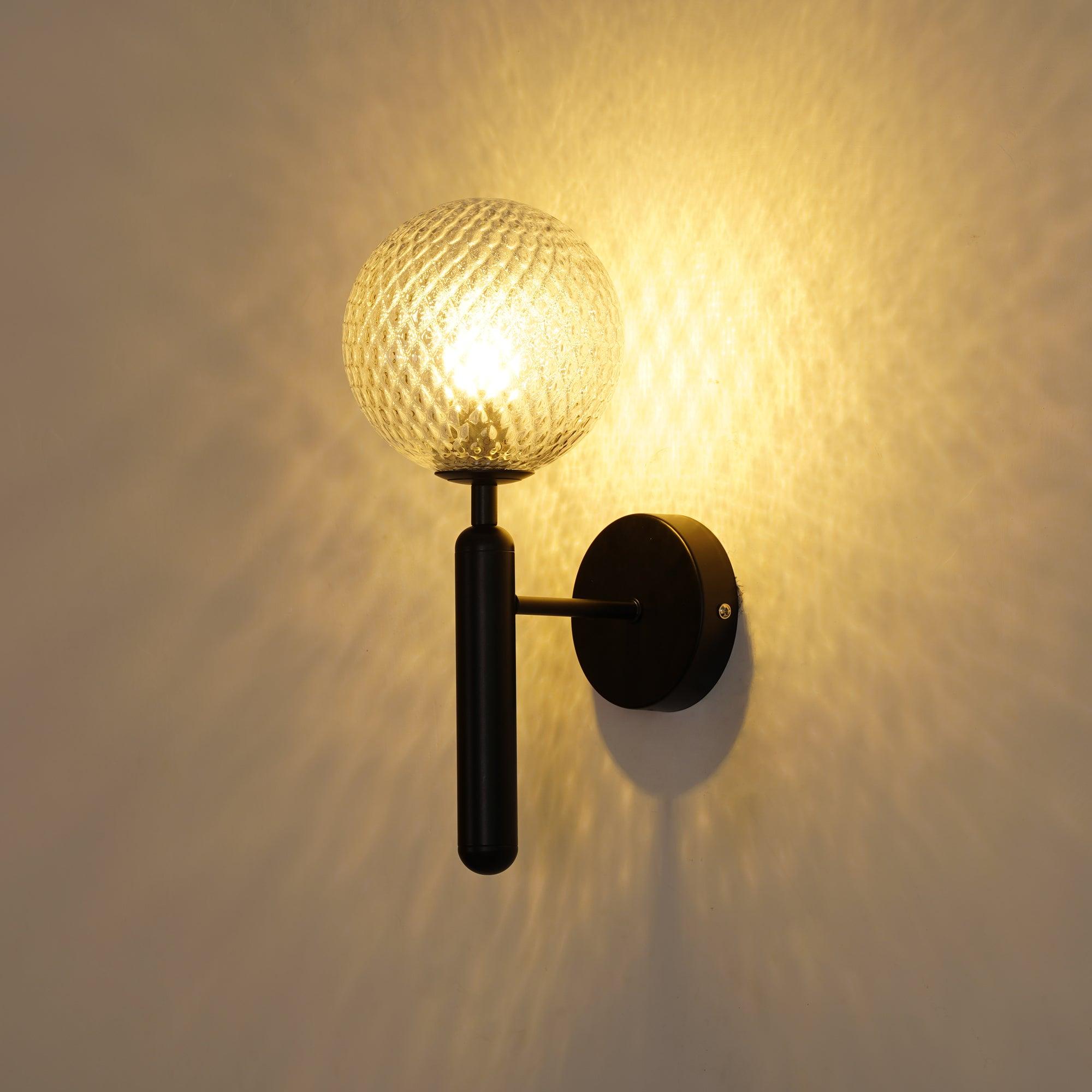 Minimalist Nordic Glass Wall Light Modern Brass Sconce for Bedroom and Living Room