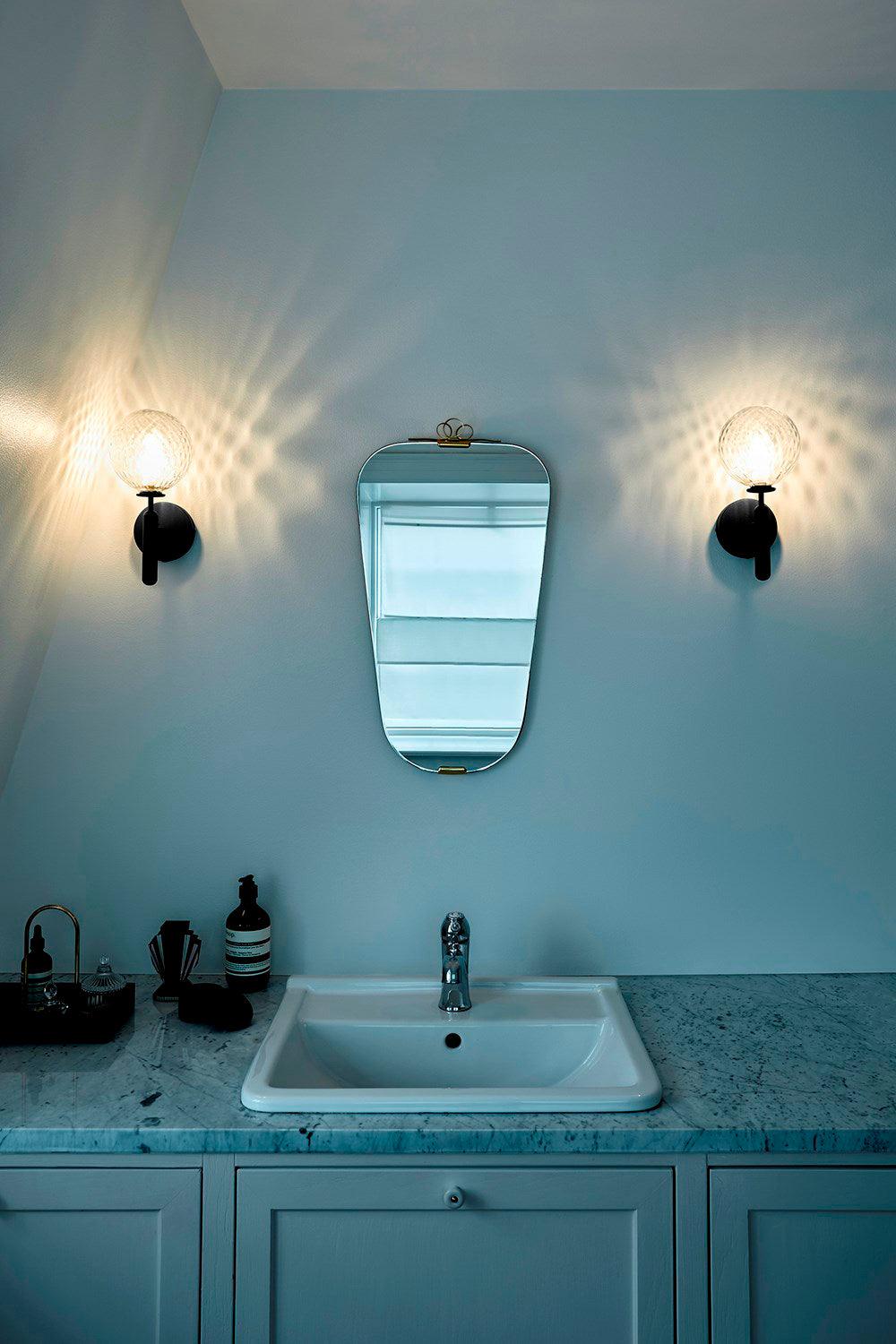 Minimalist Nordic Glass Wall Light Modern Brass Sconce for Bedroom and Living Room