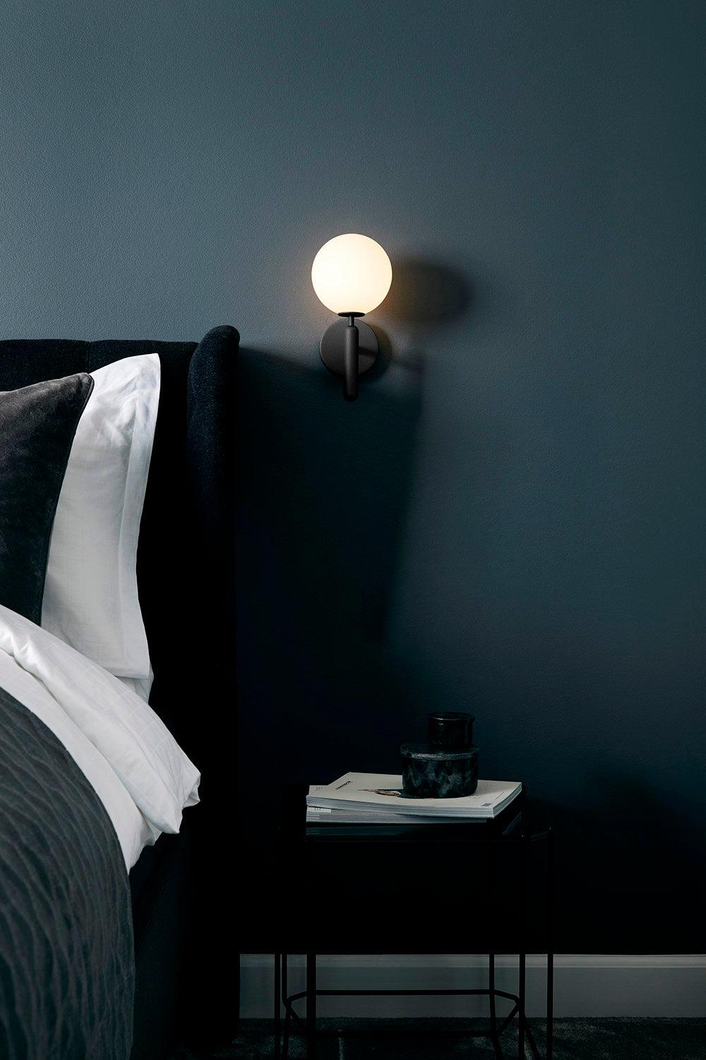 Minimalist Nordic Glass Wall Light Modern Brass Sconce for Bedroom and Living Room
