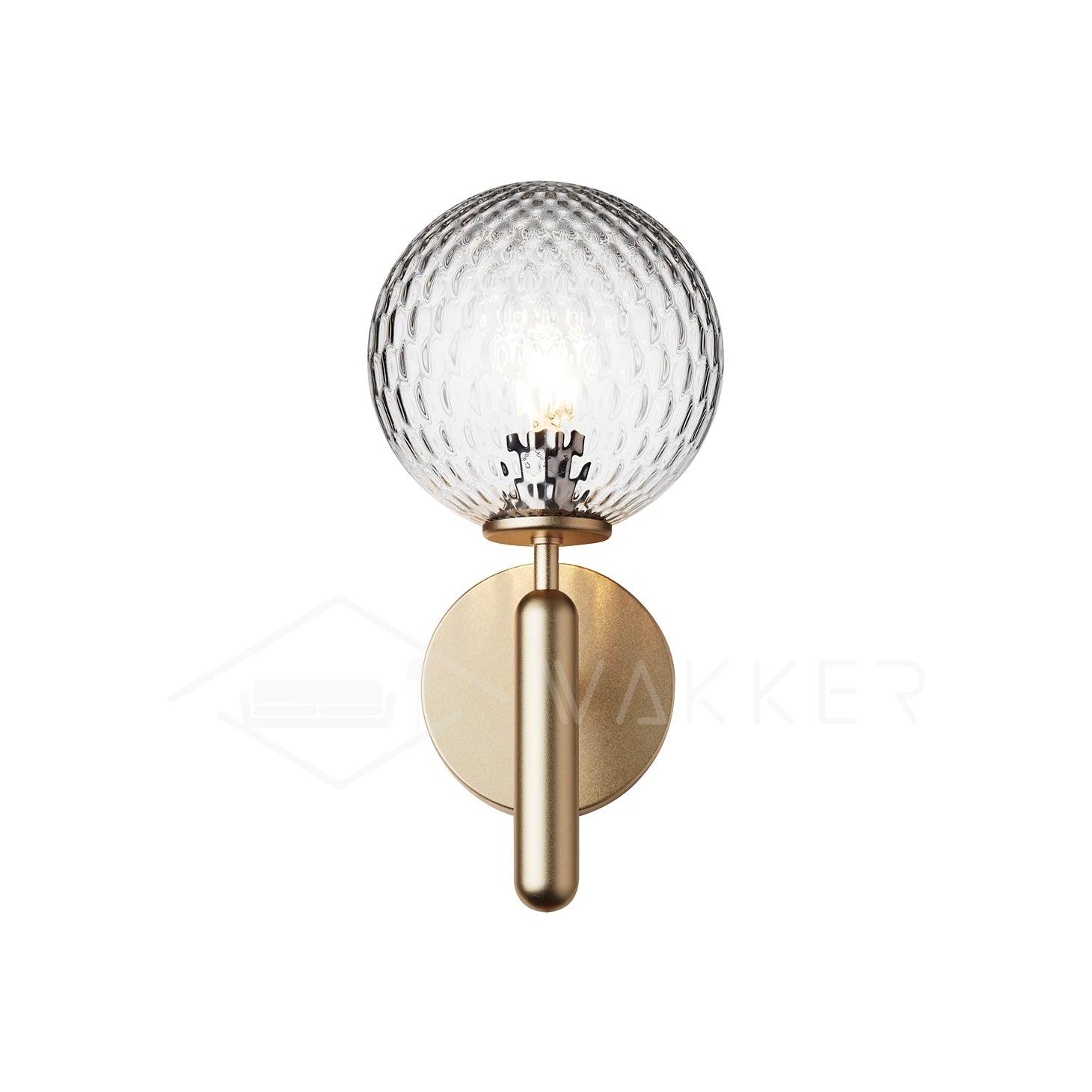 Minimalist Nordic Glass Wall Light Modern Brass Sconce for Bedroom and Living Room