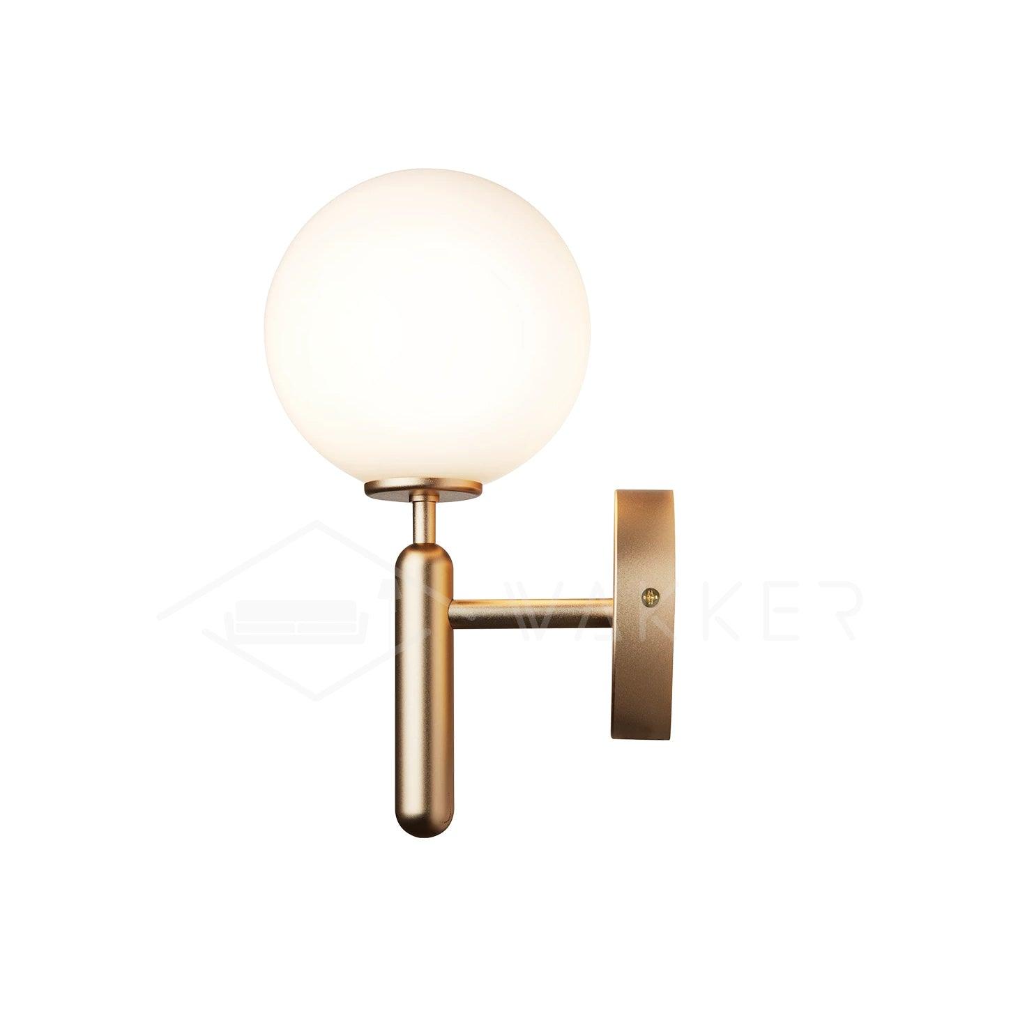 Minimalist Nordic Glass Wall Light Modern Brass Sconce for Bedroom and Living Room