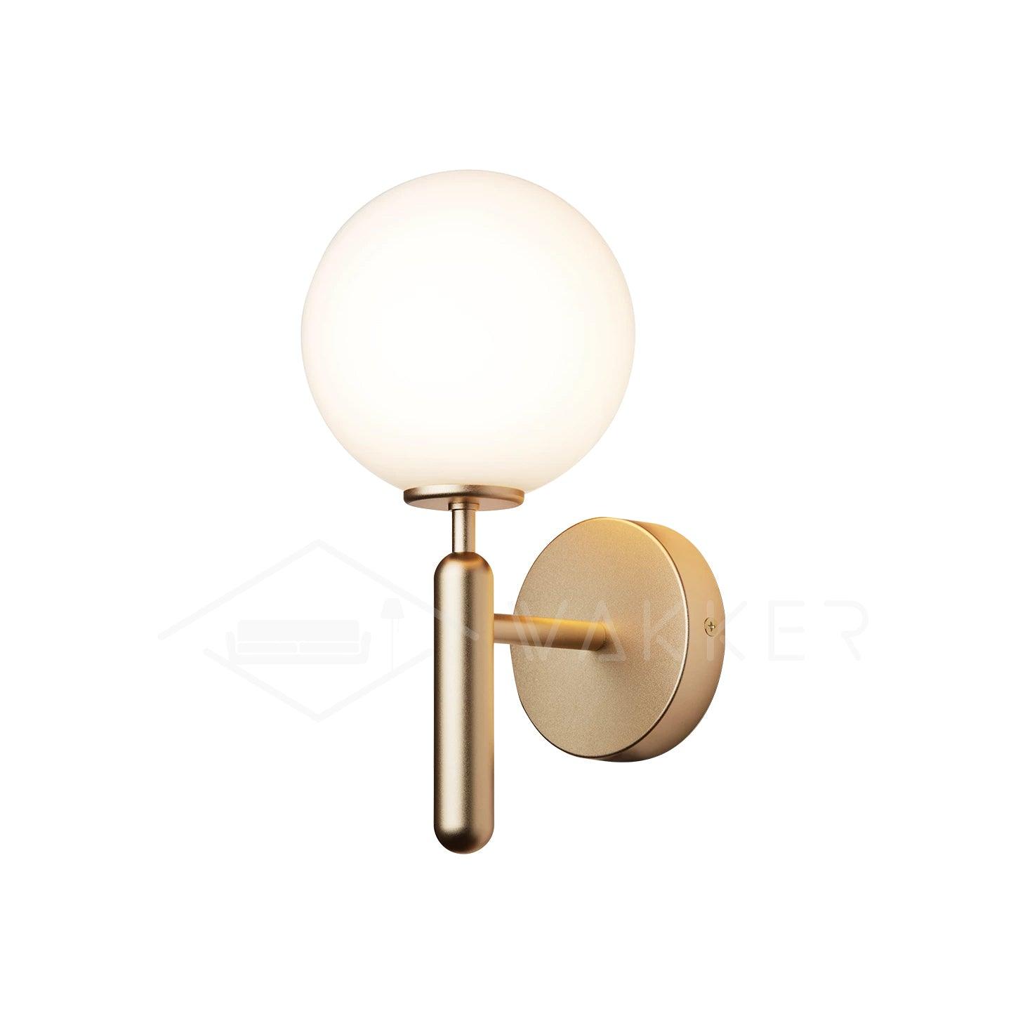 Minimalist Nordic Glass Wall Light Modern Brass Sconce for Bedroom and Living Room